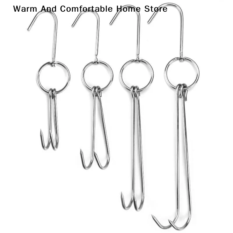 【W】Stainless Steel Beef Meat Clasps Duck Goose Turkey Hooks Roast Duck Bacon BBQ Storage Hanger