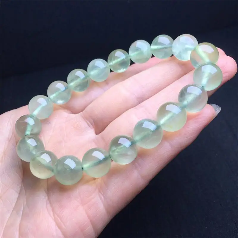 10mm Natural Prehnite Bracelet Handmade Crystal Quartz Jewelry Stretch Bangle Children Birthday Gift 1pcs