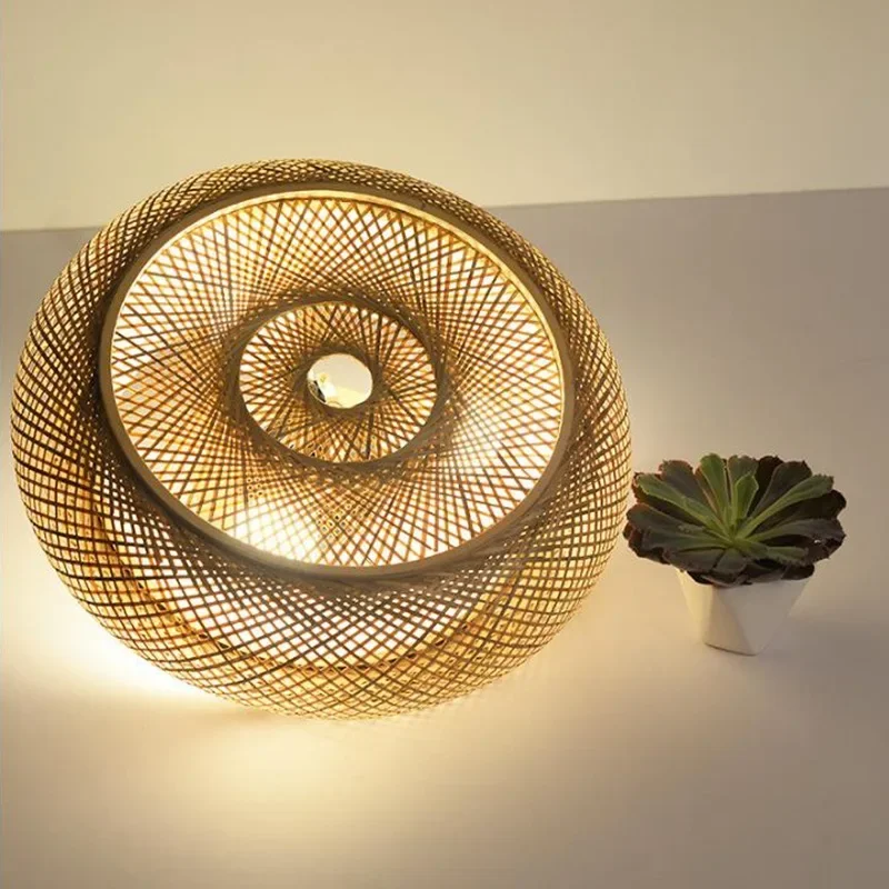 

Hand-woven Ceiling lamp Bamboo Wicker Rattan Round Lantern Ceiling Light Chinese Style Lamp Bedroom Kitchen Hanglamp Fixtures