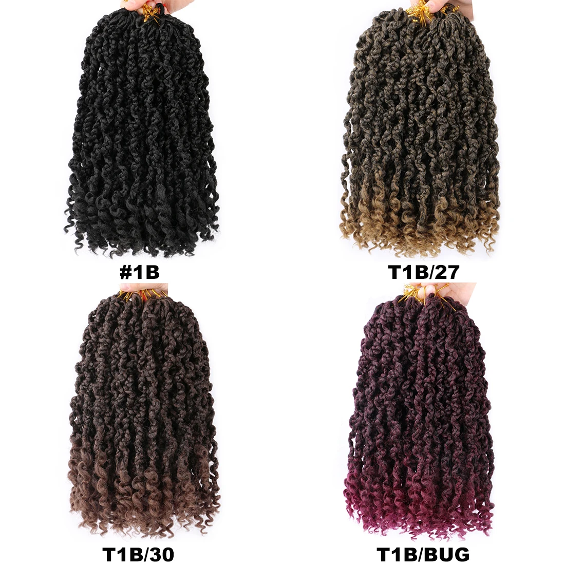 Short Curly Boho Goddess Box Braids Crochet Hair Pre Looped Wave Crochet Braids Black Brown Bug Ombre Braiding Hair Extensions