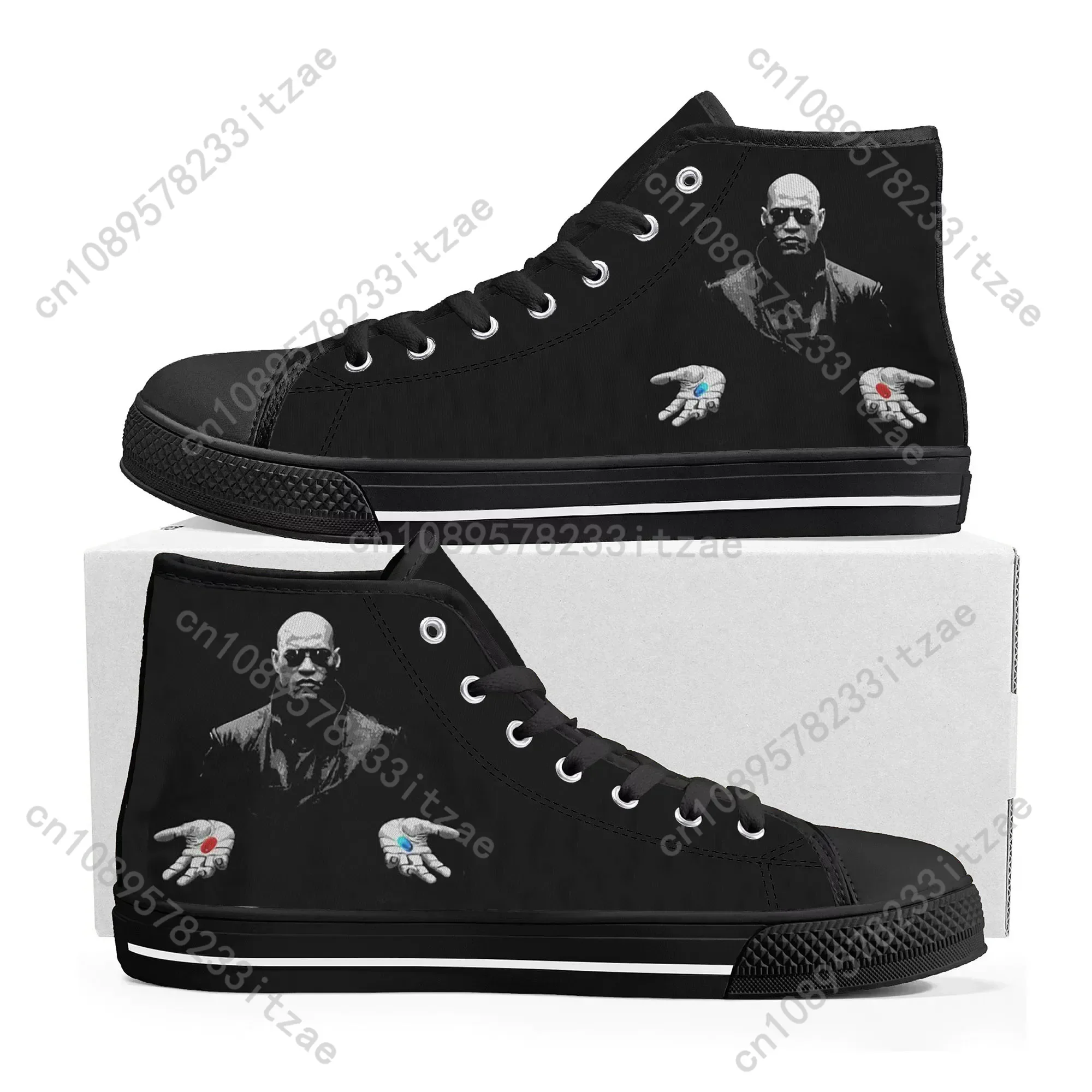 The Matrix Movie High Top High Quality Sneakers Mens Womens Teenager Canvas Sneaker Casual Custom Made Shoes Customize DIY Shoe