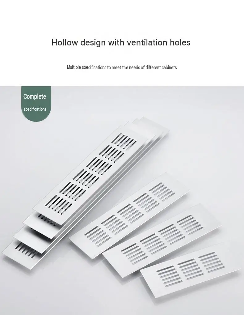 Household Air Vent Grille Wall Ventilation Cover Wardrobe Parts 50/60/80mm*150-600mm Aluminum For Cupboard DIY Accessories