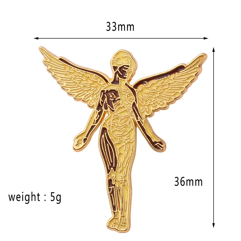 Nivana In Uteruss Enamel Pin Golden Angel Badge