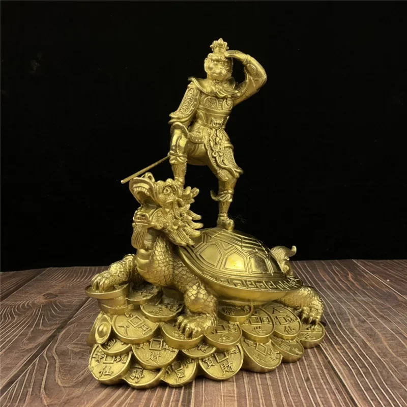 Brass monkey king Qi Tian Da Sheng ornaments monkeyking fights against Buddha brass monkey brass dragon turtle household orname