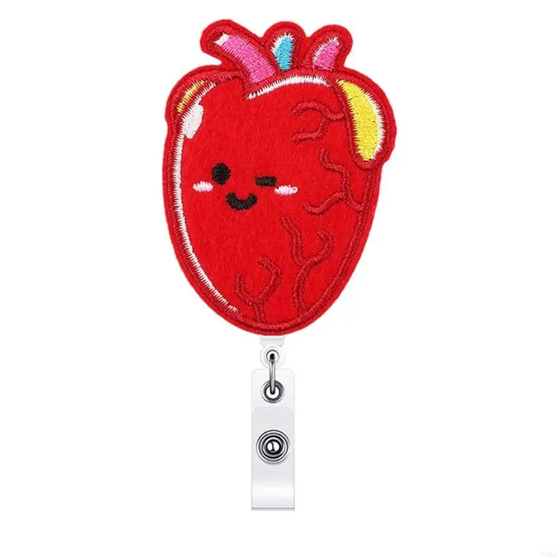   Portable Ergonomic Nurse Badges Holders With Embroidery Cloth Label and Spring for Long Shifts Daily Use