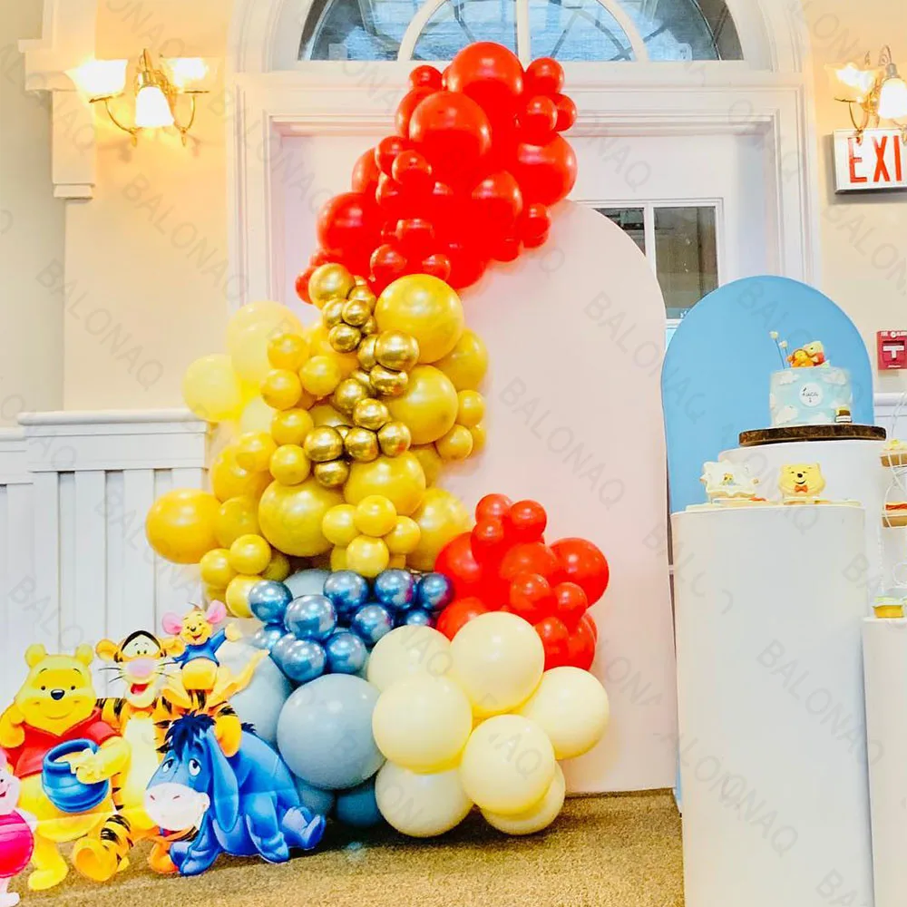 1 takım Disney Winnie The 1st 1st balon seti doğum günü partisi dekorasyon Globos seti parti bebek duş malzemeleri oyuncaklar kız erkek için