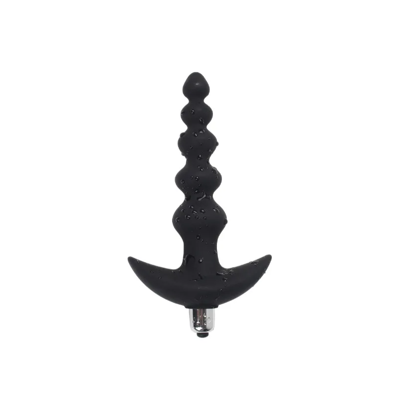 Vibrating Anal Plug with Beads Adult Sex Toys for Women Silicone G Spot Stimulation Anal Butt Plug Vibrator Prostate Massager