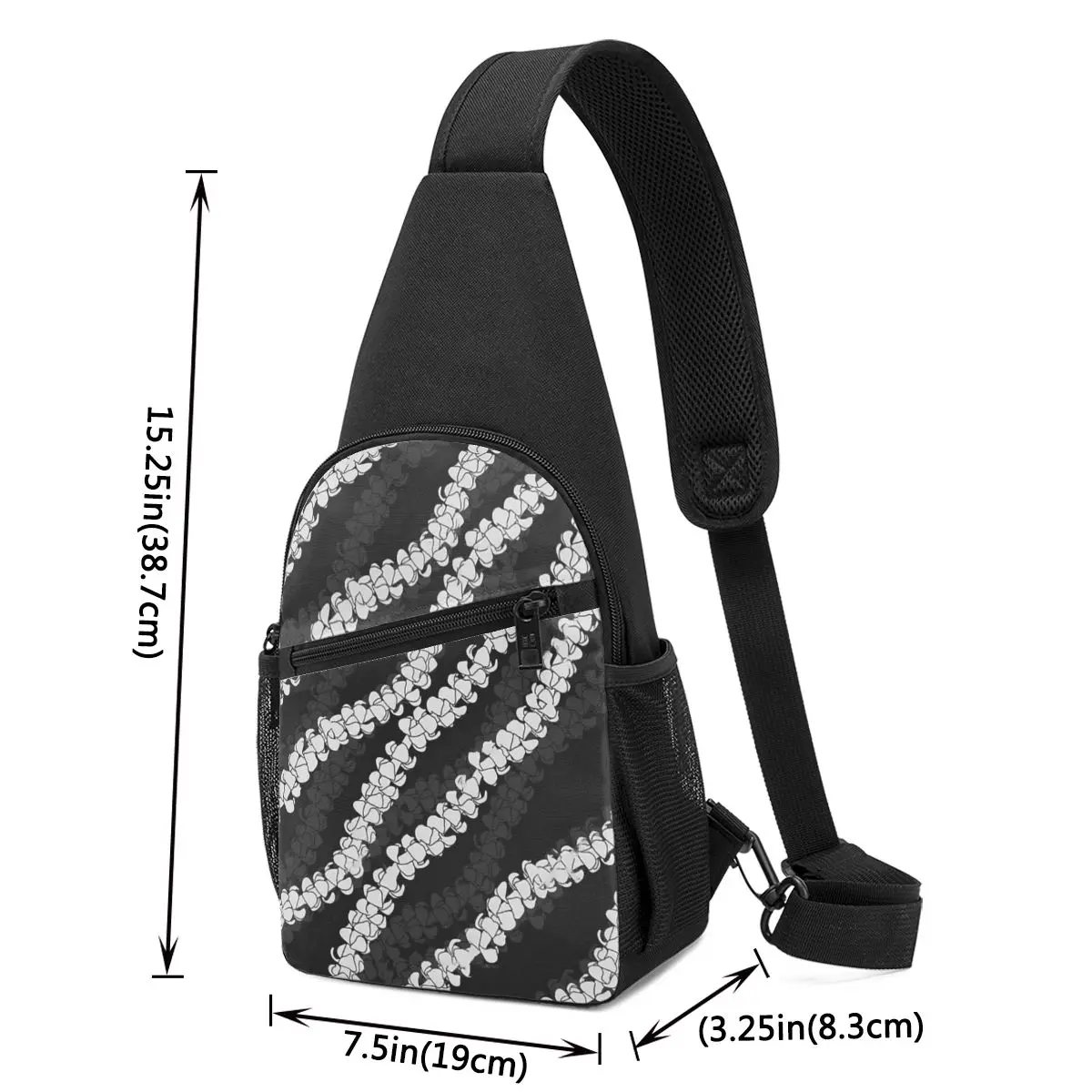 Puakenikeni Single Leis On Turquoise Chest Bag Men Sling Crossbody Backpack Chest Bag Traveling Hiking Daypack Shoulder Bag