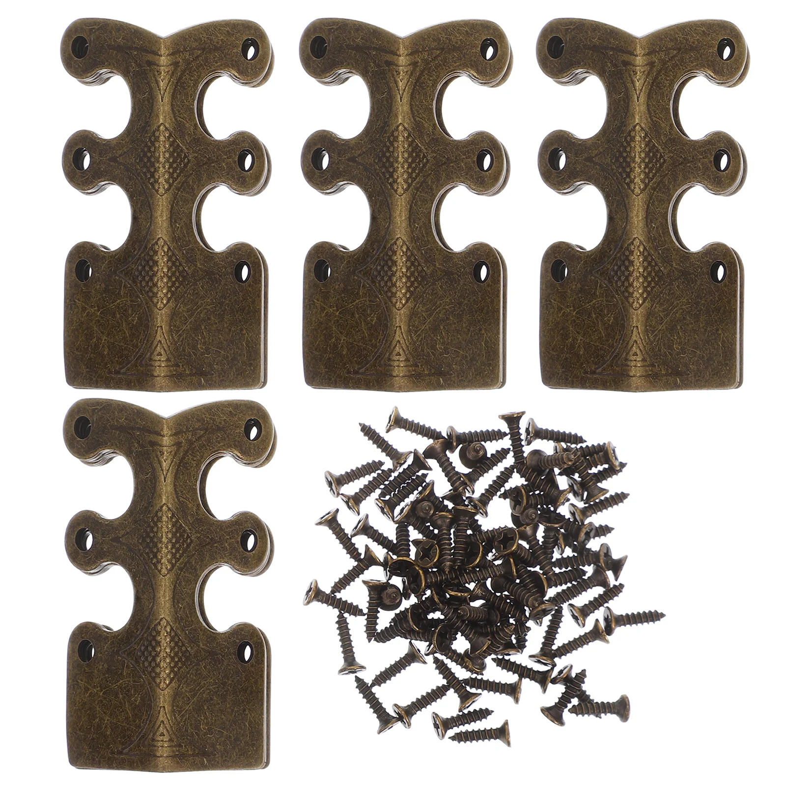 

1Set Vintage Corner Protectors Metal Brackets with Elegant Lace Pattern Finish for Box Edge Protection Decorative