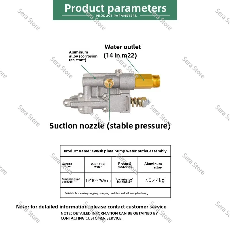 Swashplate Pump Outlet Assembly Kit Suitable for High Pressure Washer Car Washer Accessories Pump Head Accessories