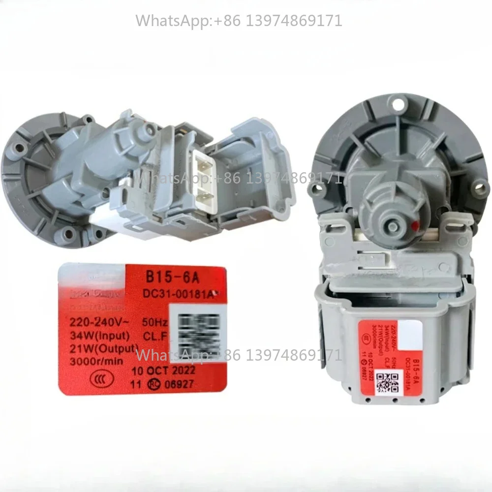New Drain Water Pump Assembly For  Washing Machine DC31-00181A B15-6A 220V 50HZ Drainage Motor Washer Parts