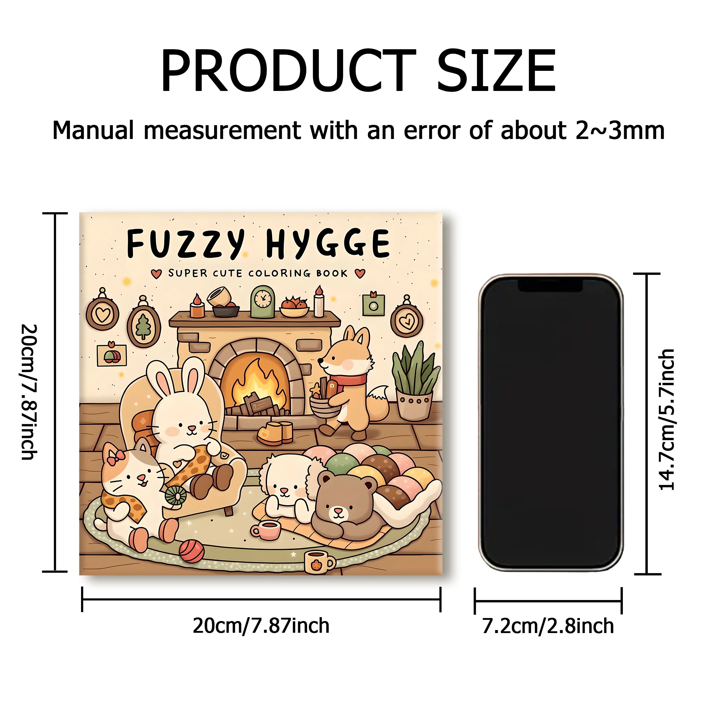 FUZZY HYGGE Libro da colorare con motivi Bold-easy per adulti Simpatico libro da disegno Regalo perfetto per feste e compleanni