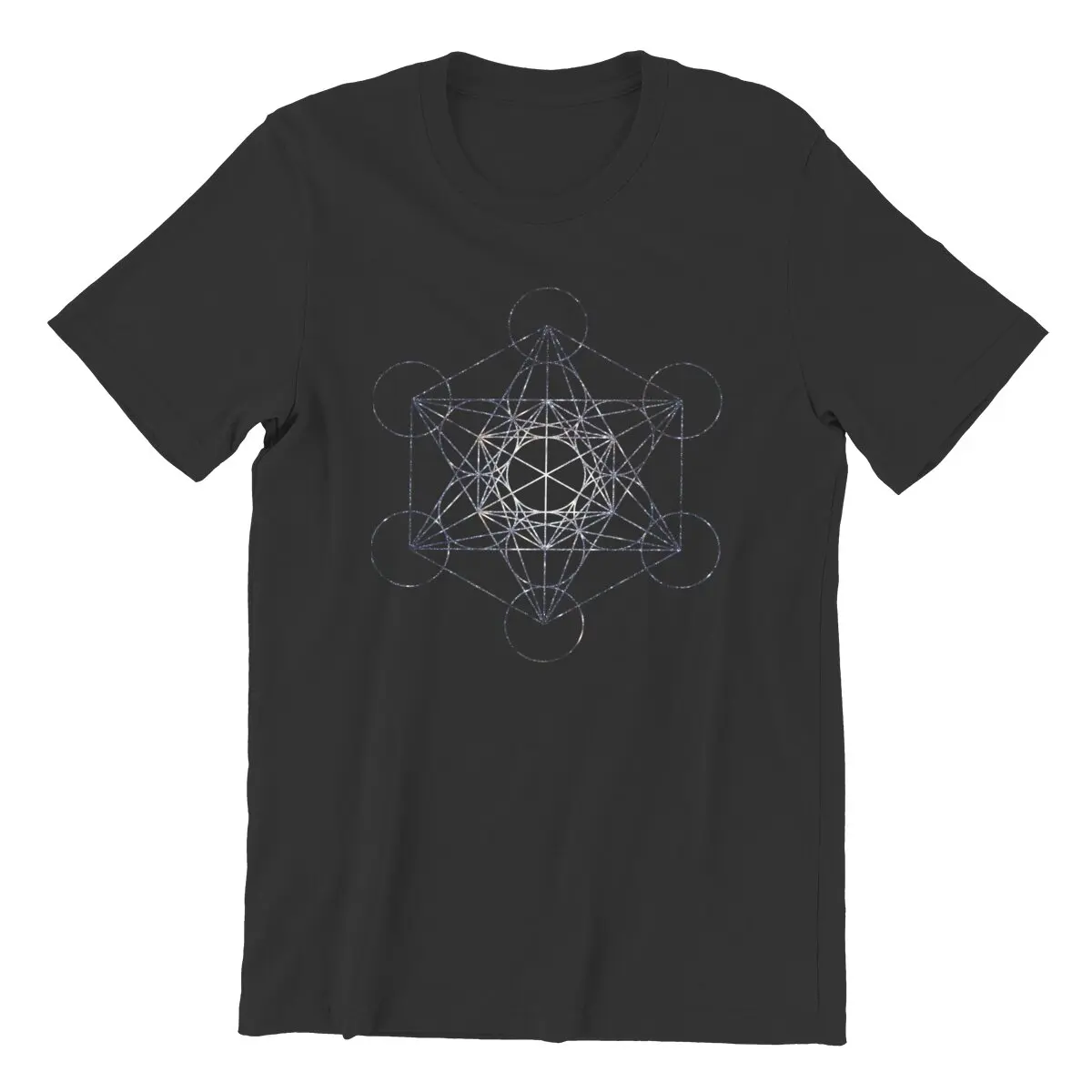 Metatron's Cube Star Cluster Sacred Geometry 100% Cotton vintage  plus size printed t-shirt for men clothing image 2