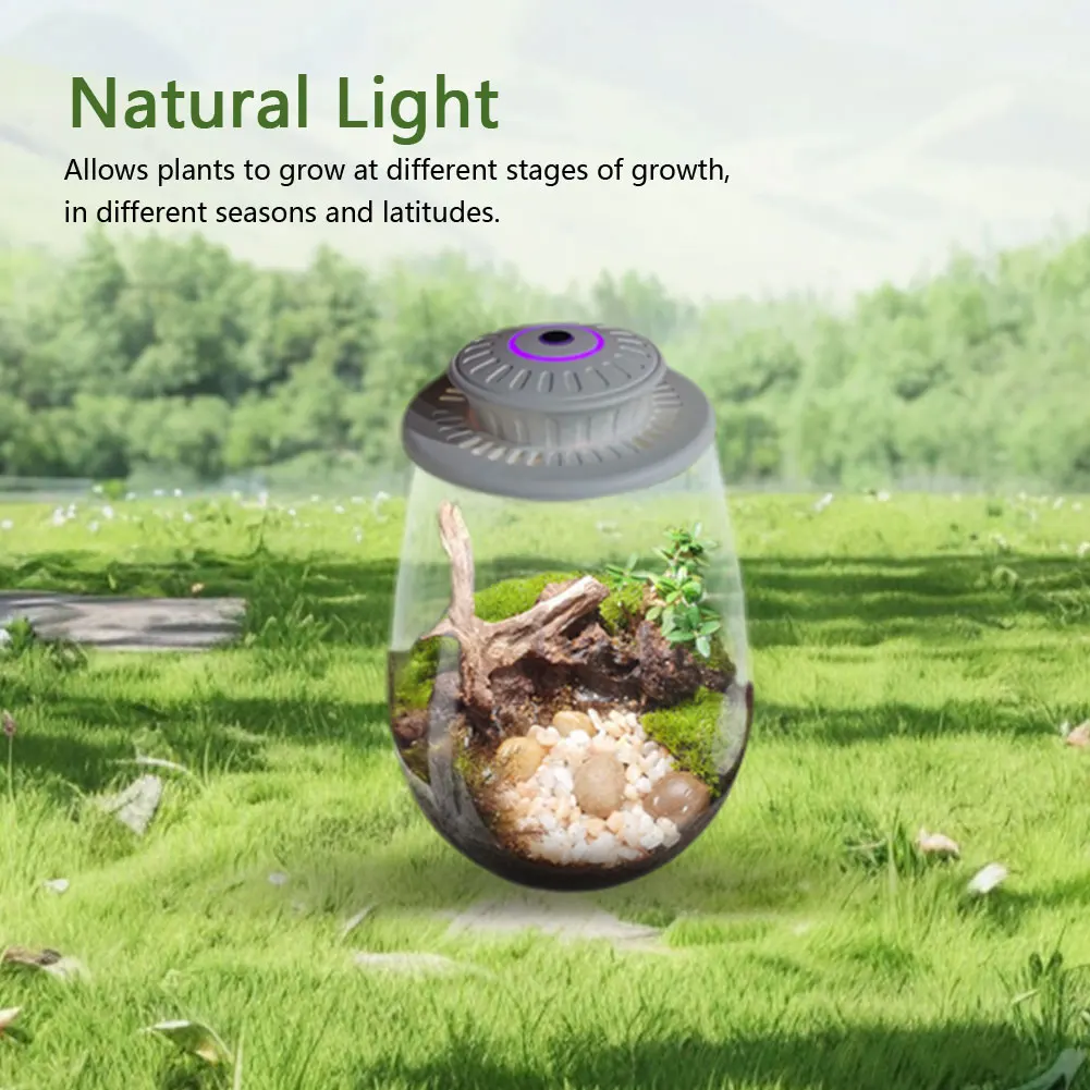 Lampu Tanaman Miniatur Desktop 6500K Lampu Tumbuh Tanaman LED Spektrum Penuh untuk Tanaman Dalam Ruangan Sukulen Mini Bonsai