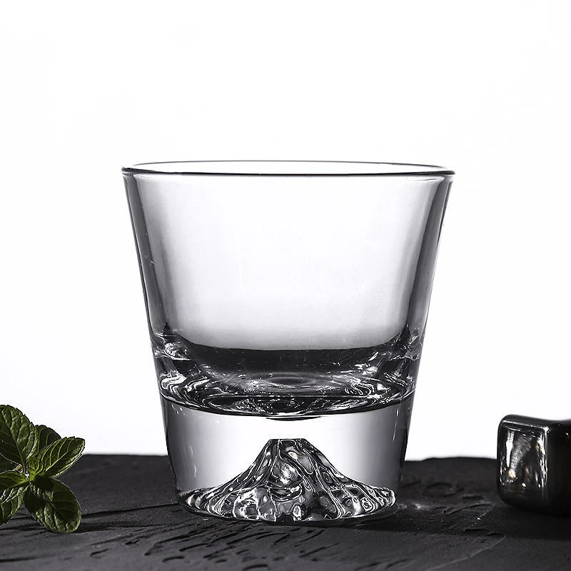 2pcs Set Wine Glasses Japanese Style Fuji Mountain View Cup Creative Whiskey Cocktail Tea Water Glass Transparent Household Cups