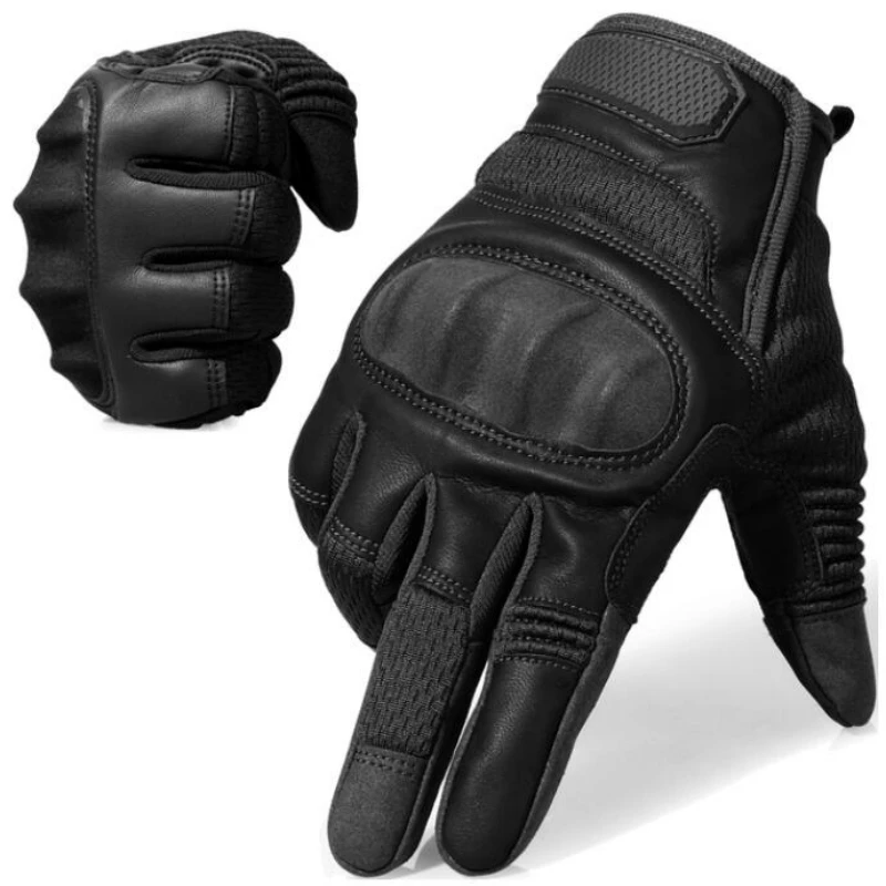 New Touchscreen Tactical PU Leather Full Finger Gloves SWAT Airsoft Combat Paintball Shooting Working Mittens Men Gear