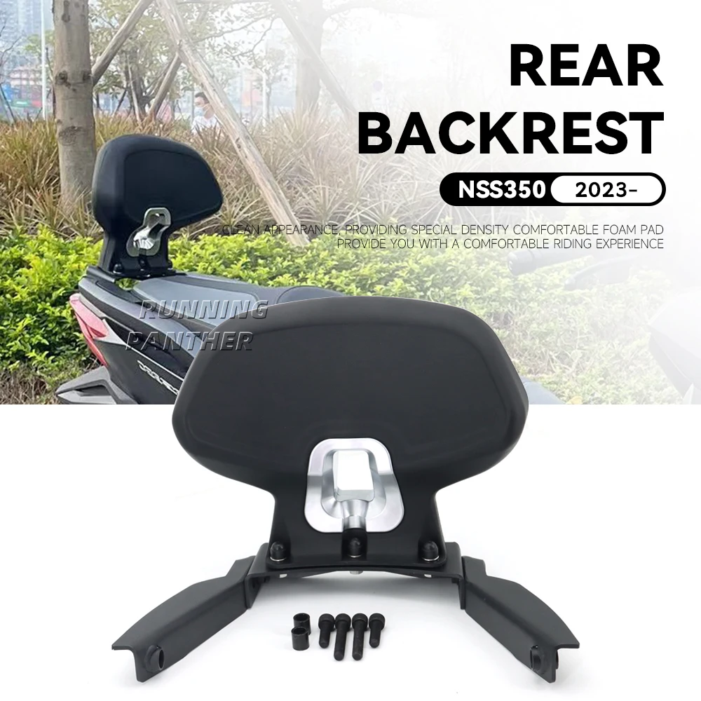 NEW Motorcycle Black Rear Passenger Seat Backrest Cushion Back Rest Pad For Honda Forza350 NSS 350 NSS350 2023