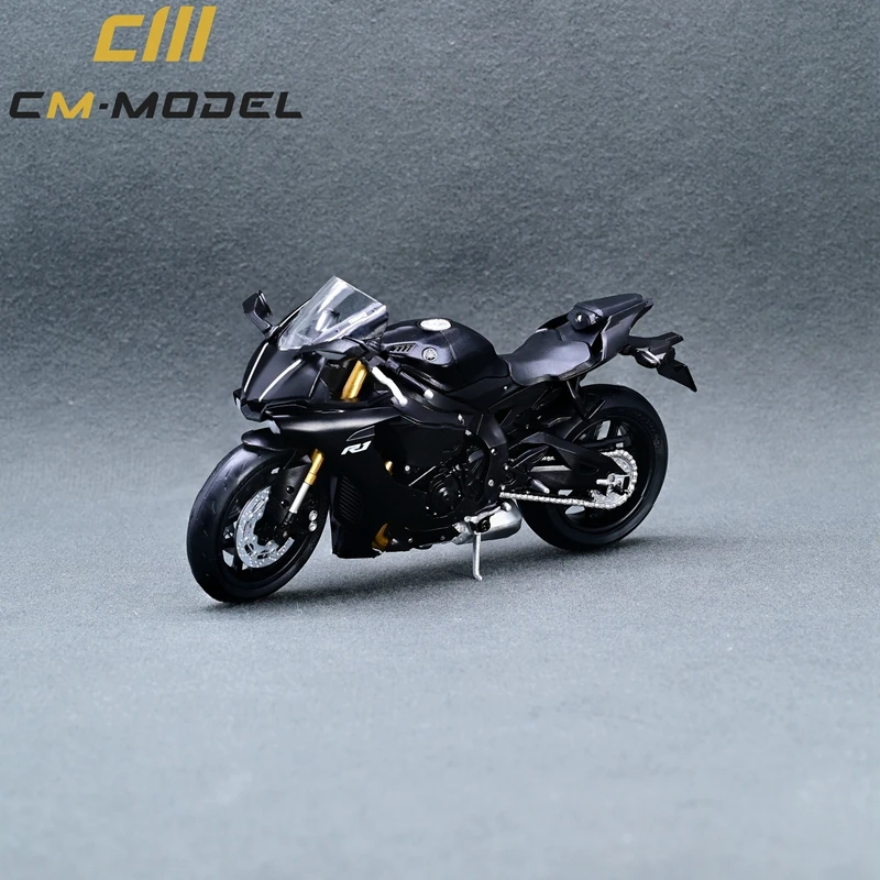 CMModel 1/18 Diecast Motorcycle Model YAMAHA YZF-R1 2018 MATTBLACK