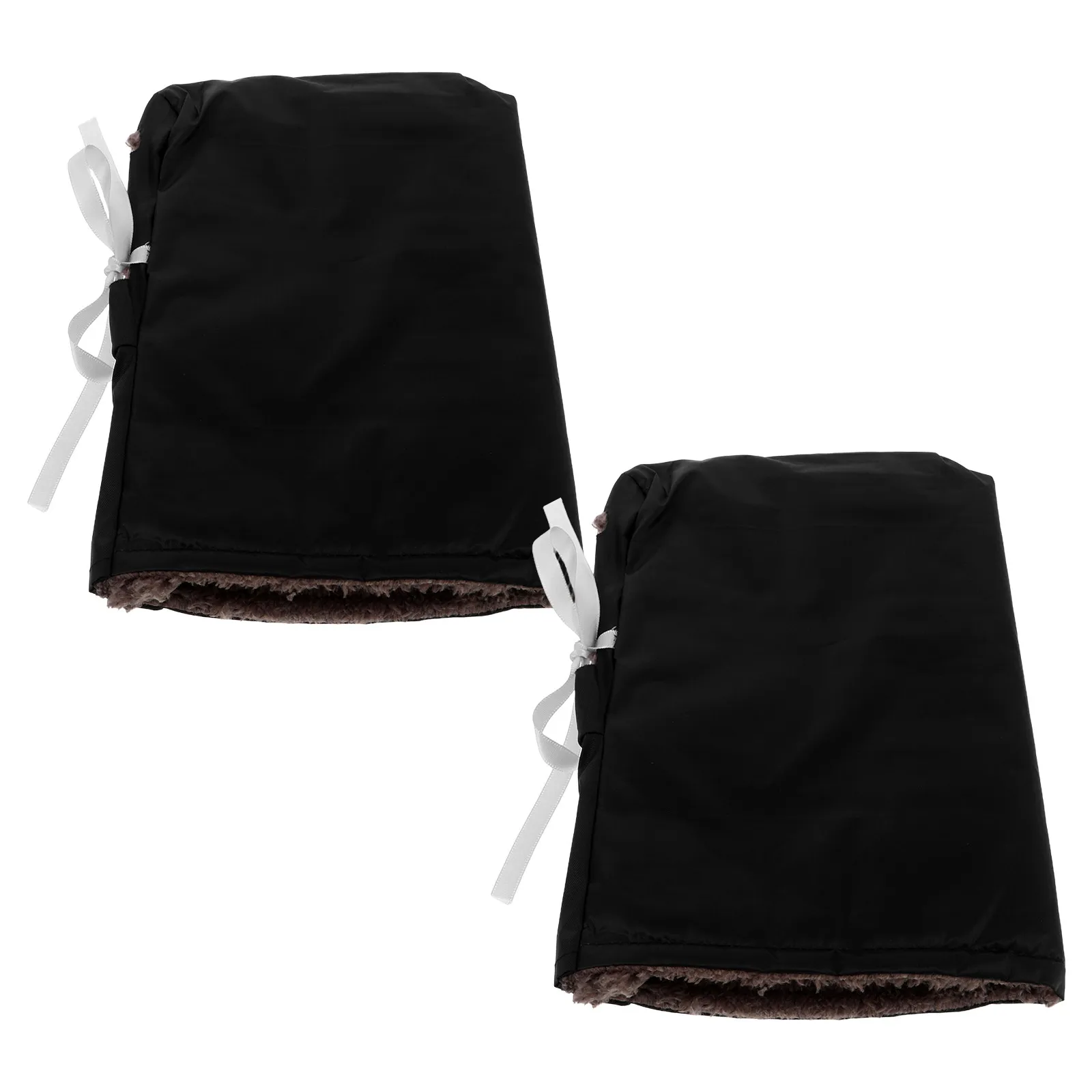 2Pcs Motorcycle Handlebar Gloves Waterproof PU Warm Atv Hand Guards Windproof Road Bike Covers Scooter Mitts Winter