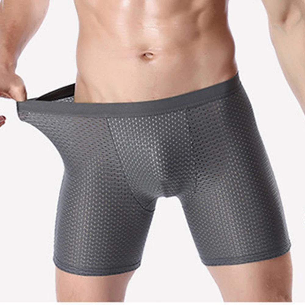 Kühlende Herren Eis Seide Mesh Unterwäsche Shorts Boxershorts Trunks Unterhose atmungsaktiv und bequem 4 Farben und Größen l 3xl