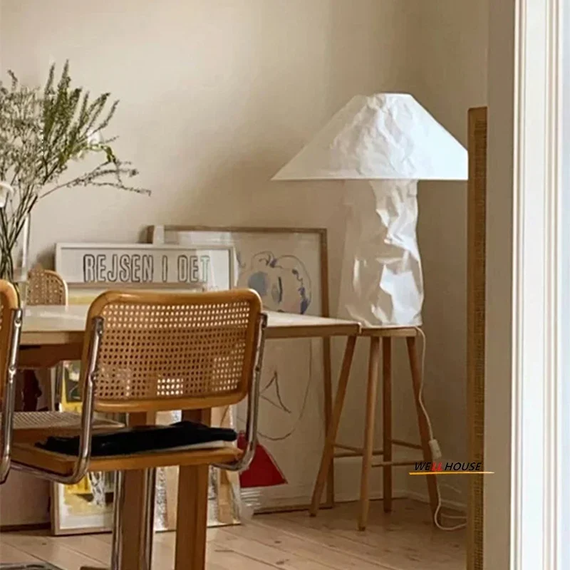 

Japanese Paper Floor Lamp Nordic Ingo Maurer Lampampe Table Lamp For Bedroom Bedside Living Room Hotel Decor LED Wabi Sabi Lamp