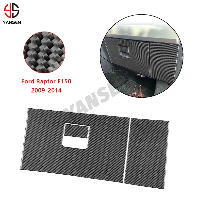 

Car Co-pilot Dashboard Storage Box Handle Panel Set Trim Cover Carbon Fiber For Ford Raptor F150 2009 2010 2011 2012 2013 2014