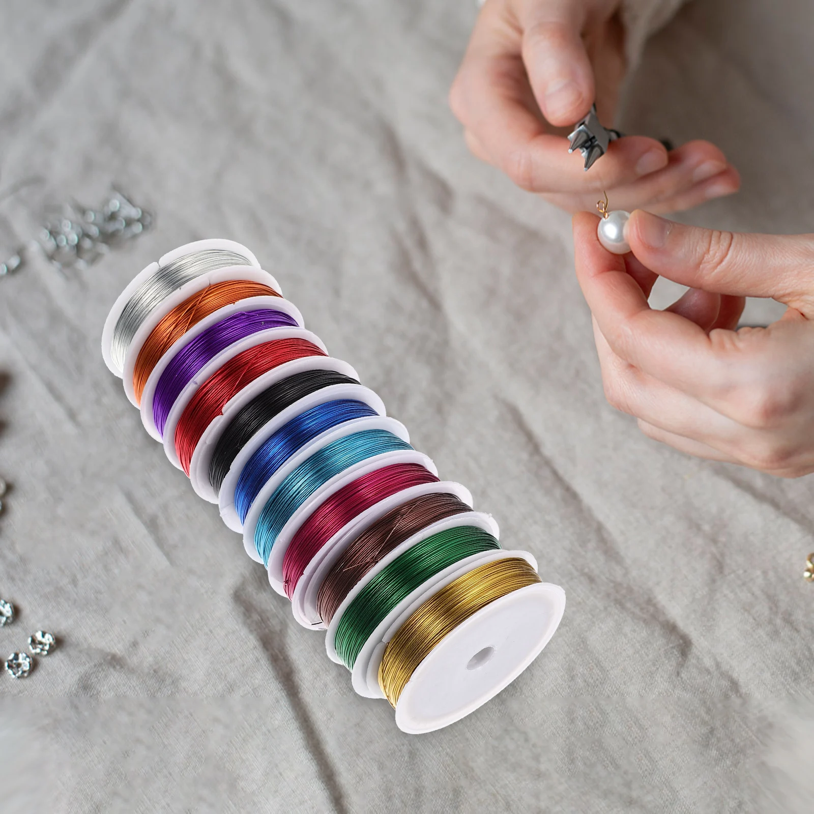 

11 Rolls Colored Iron Wire for Craft DIY Jewelry Making Galvanized Soft Lightweight Beading Wire H Tools Packaging Tape