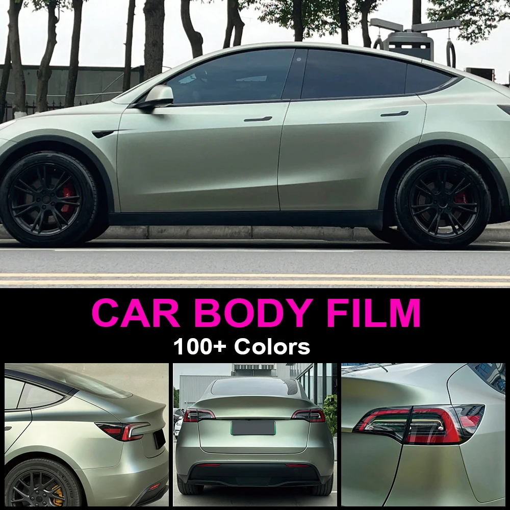 PET Matte Green Grey Car Wrap Vinyl Film Scratch-Resistant Cover Auto Full Partial Body Motorcycle Vehicle Color Modified Para