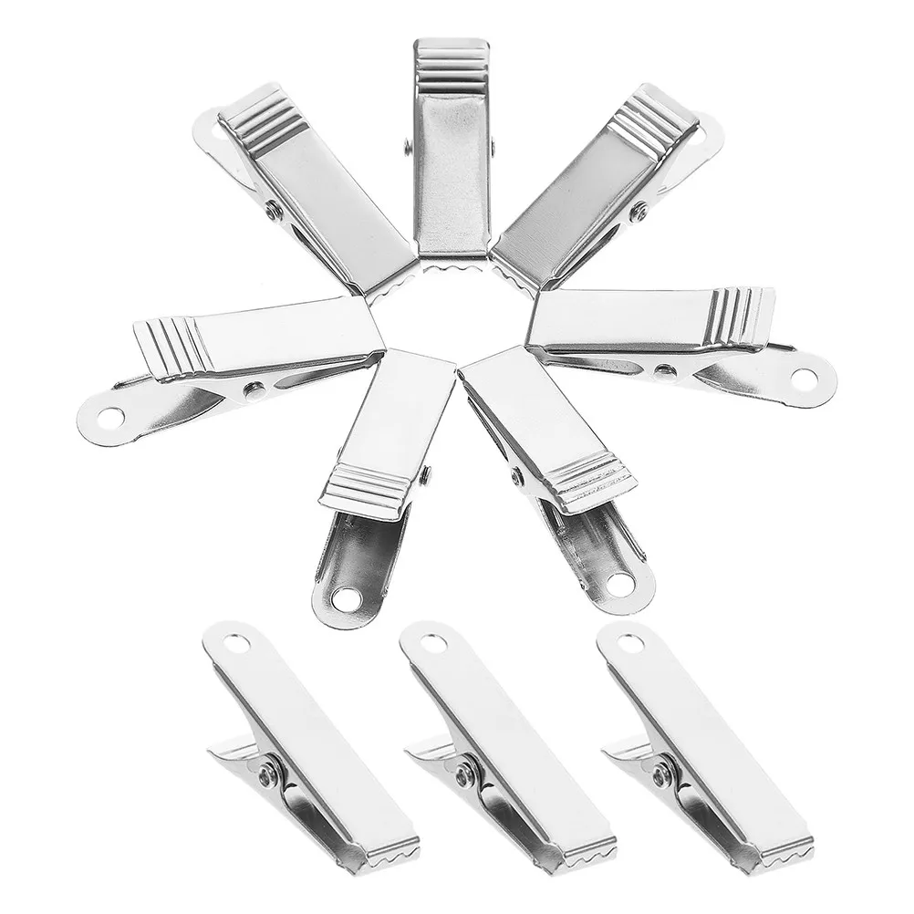 

10Pcs Silver Alligator Clips Compact Metal Clamps for Office Desk Organization Holders DIY Craft Project