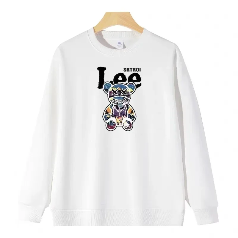 

[Parent-child Style] Trendy and Cool Bear Print Round-neck Sweater Without a Hat, Loved by Both Adults and Children