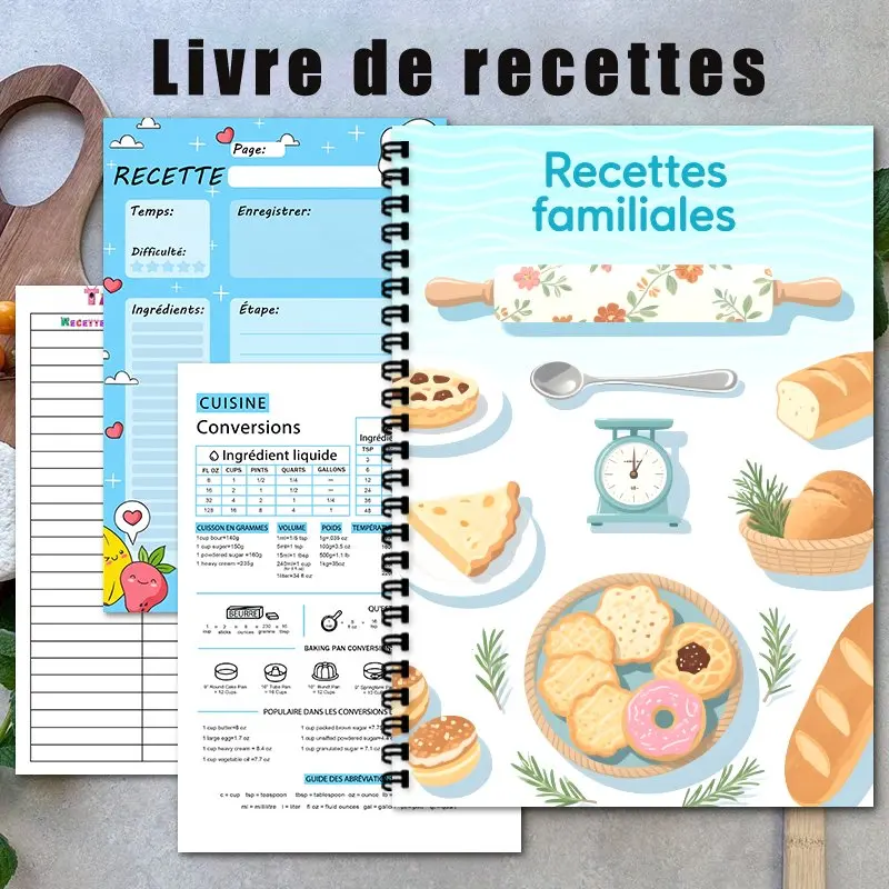 كتاب الوصفات الفرنسية الممتعة، اصنع كتاب الوصفات الخاص بك، إنها هدية مثالية للأصدقاء، مناسبة للزملاء والنساء والرجال