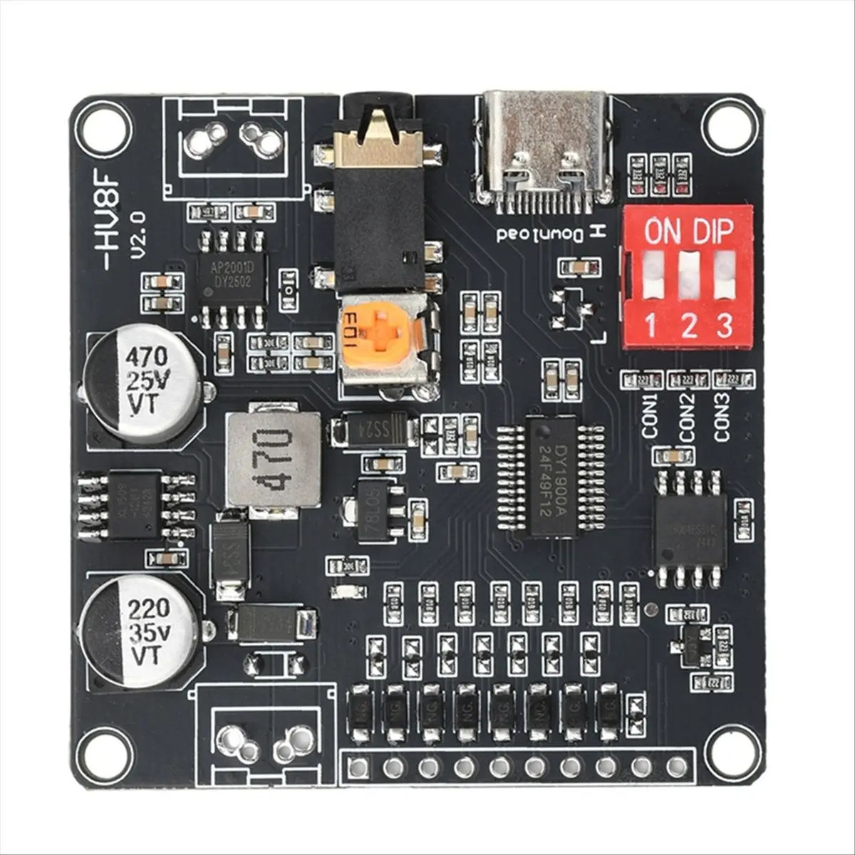 DT279 Mon.DY-HV8F 12V/24V Trigger Serial Port Control 10W/20W Voice Playback Module with 8MB Flash Storage MP3Player for ,A