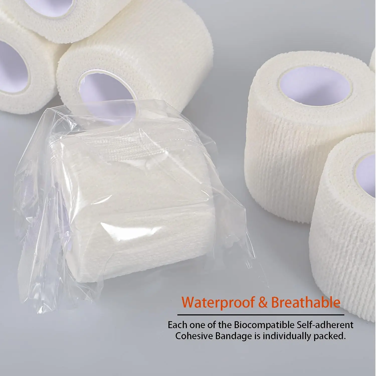 DM White Tape Tattoo Handle Bandage Anti-slip Nonwoven Waterproof Disposable Self-adhesive Elastic Bandage Grip Cover Wrap