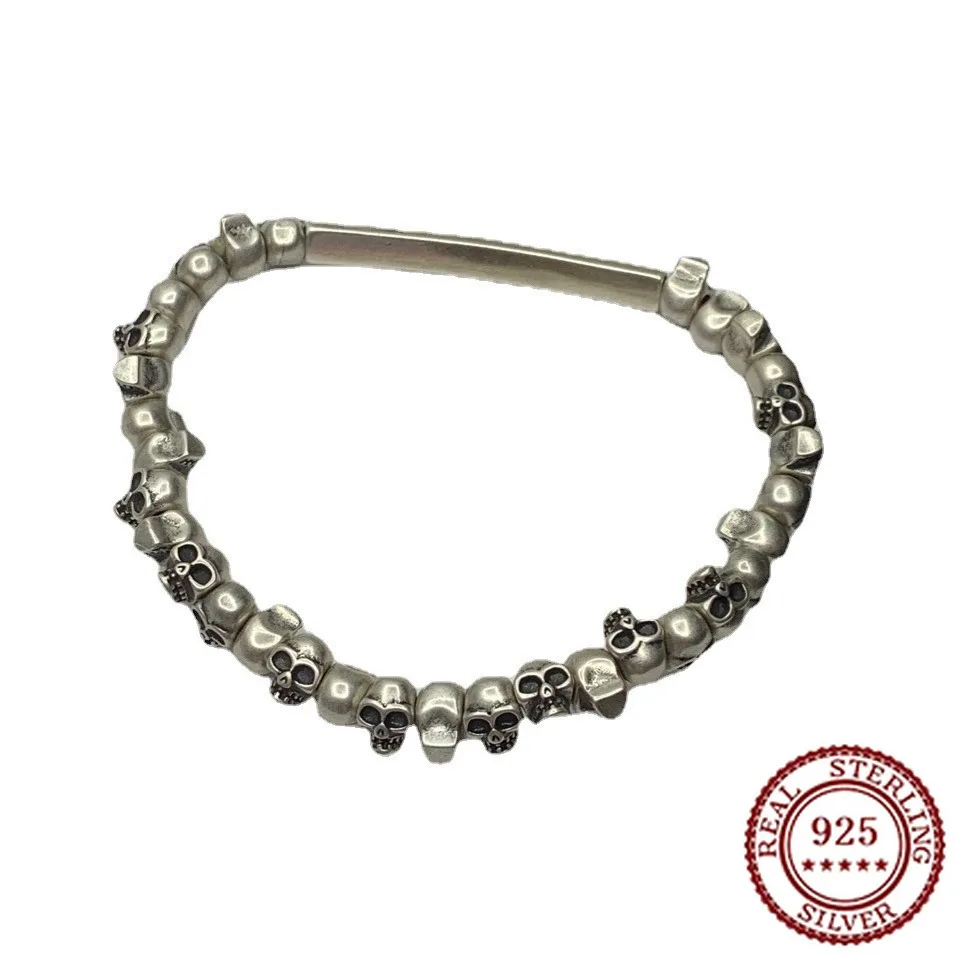 

2025 New Trendy Classic Women's Skull Long Bracelet Men's and Women's Bracelets with Adjustable Elasticity