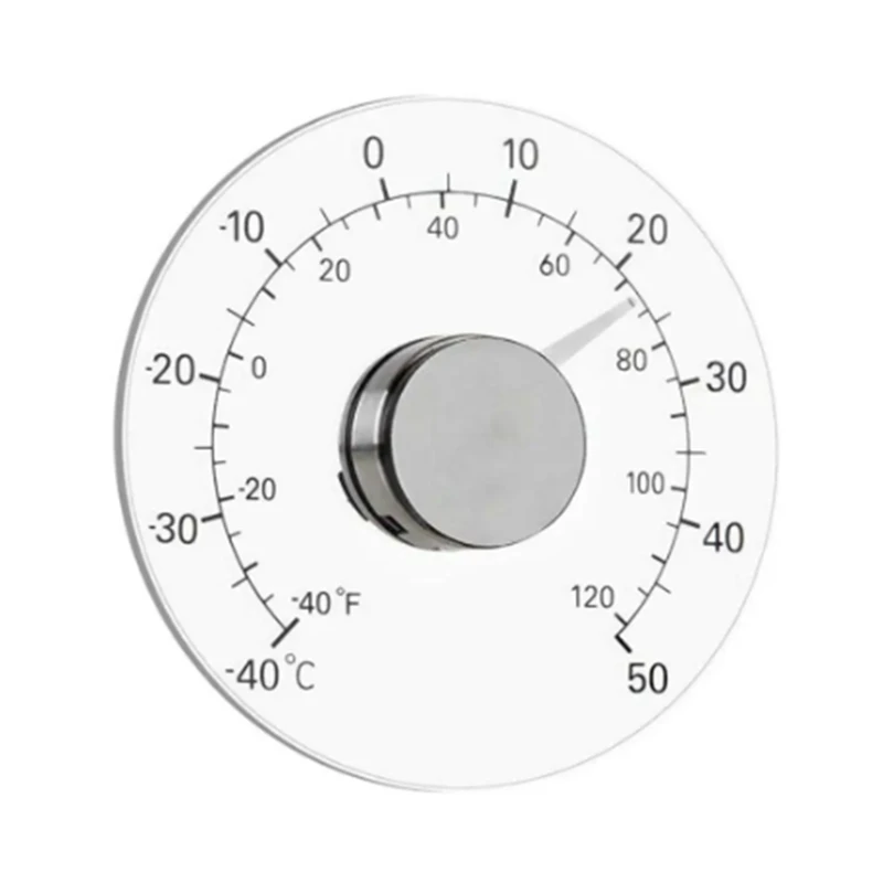 1 Piece Indoor Outdoor Window Thermometer Transparent Dial Weather Thermometer Accurate Readings For Home Office