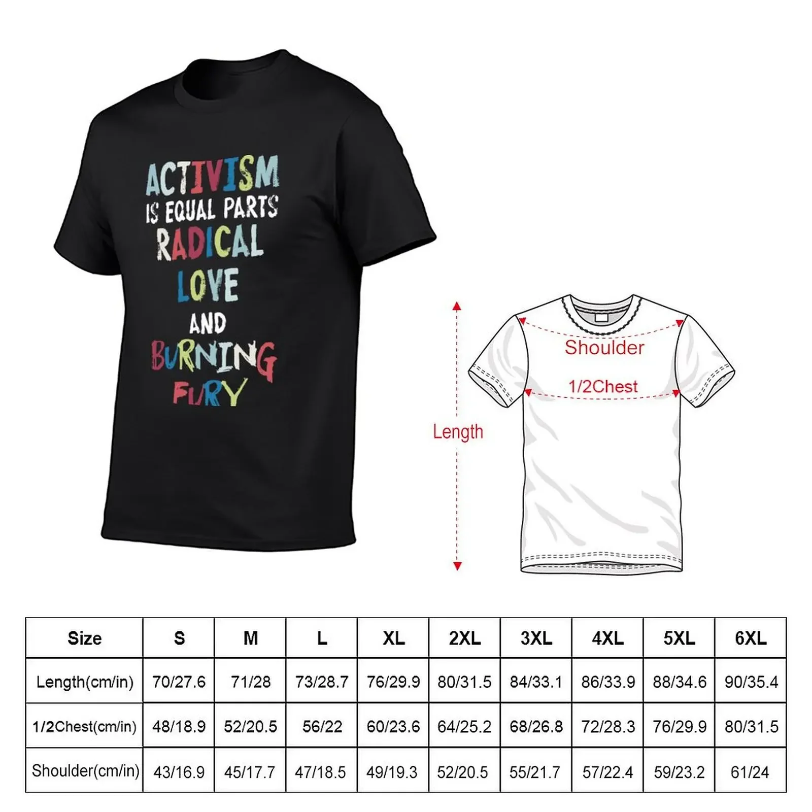 ACTIVISM=LOVE+FURY T-Shirt customs design your own tees shirts graphic tees hippie clothes T-shirts for men cotton