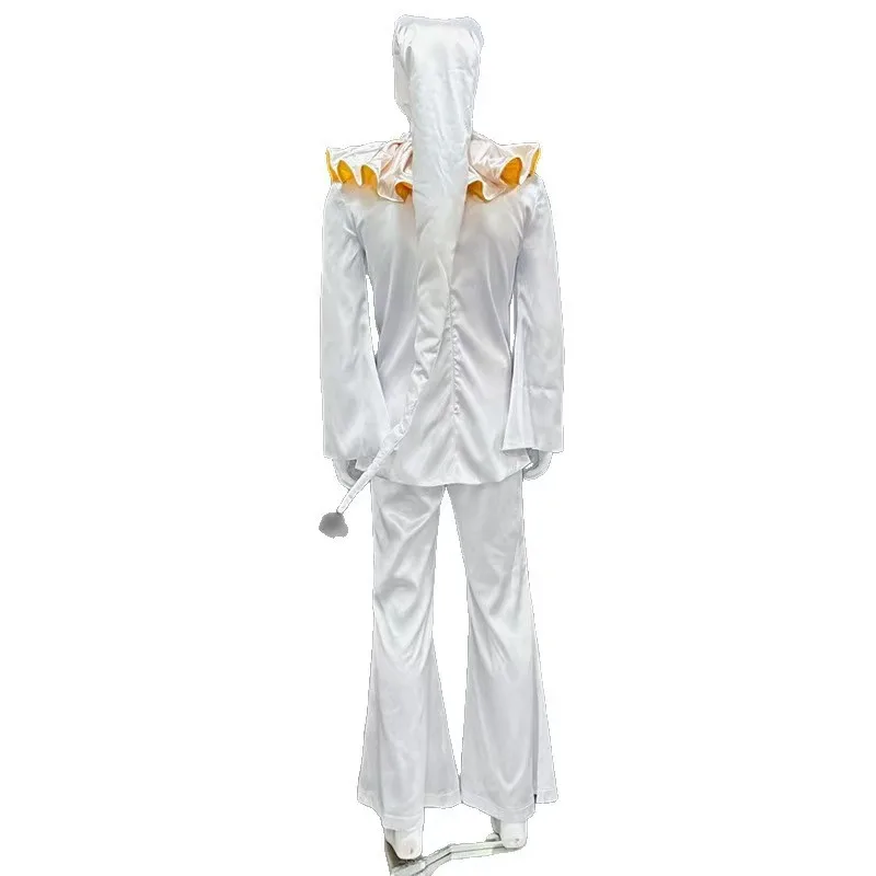 2026 new Pierrot Cosplay Series Costume White Clown Suit Halloween Horror Outfit Character Prop Halloween Carnival Party Outfit