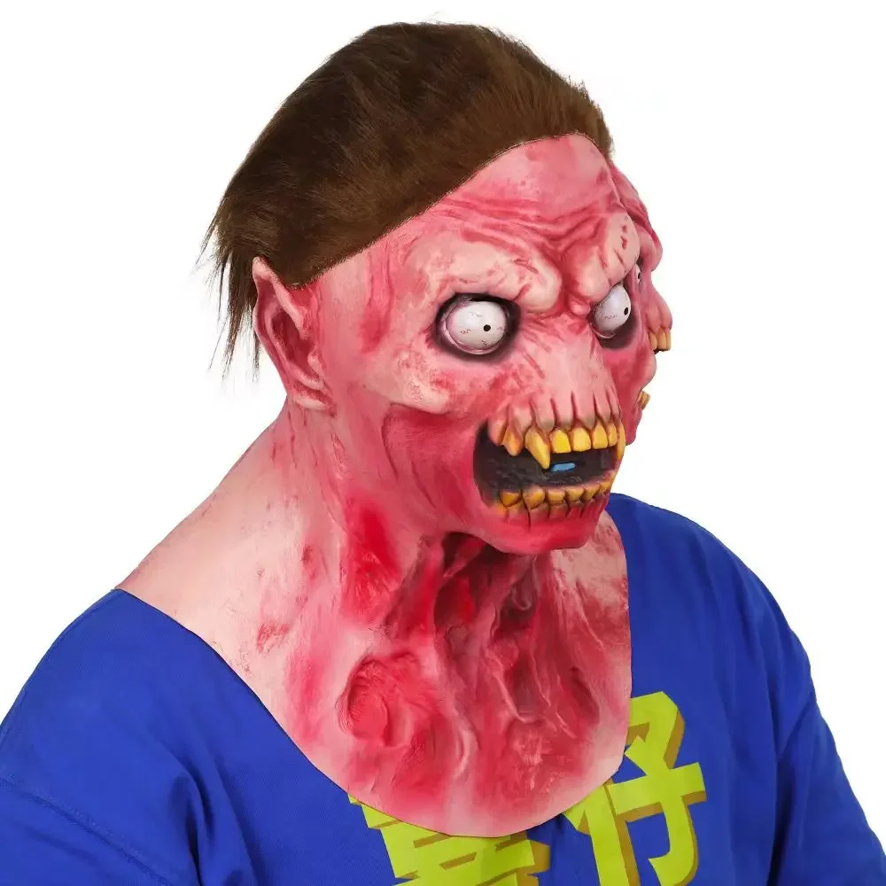 Halloween Horror Buitenaardse Dubbele Hoofdmasker Kap Schreeuwer Zombie Duivel Masker