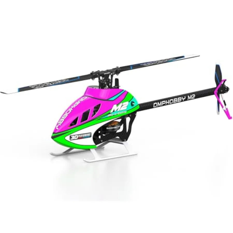 M2 V3 RC Helicopter for Adults - 6CH 3D Aerobatic RC Helicopters Outdoor with Dual Brushless Direct-Drive Motors, Outdoor Mini RC Aircraft for Advanced Pilots（PNP Version, Pink
