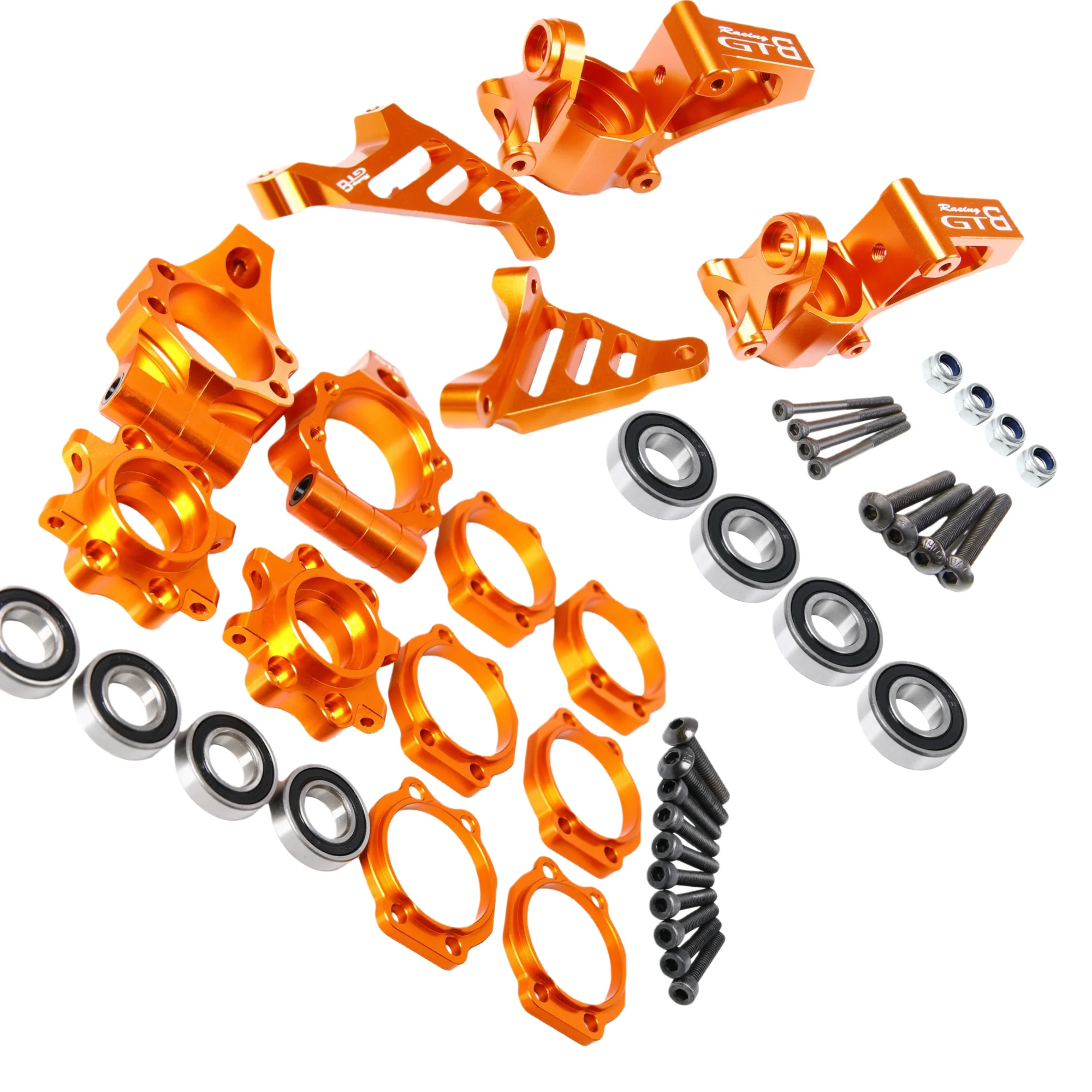 GTB CNC Aluminum Front Rear Wheel Hub Carrier Kit for 1/5 RC Car HPI km rv Baja 5B SS 5SC Buggy Truck Upgrade Part