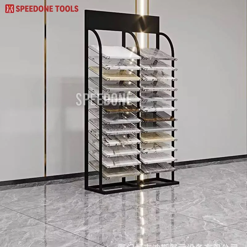 custom.Heavy Duty Flooring Metal Ceramic Tile Storage Display Rack Stand Lazed Slab Tile Display Racks Show