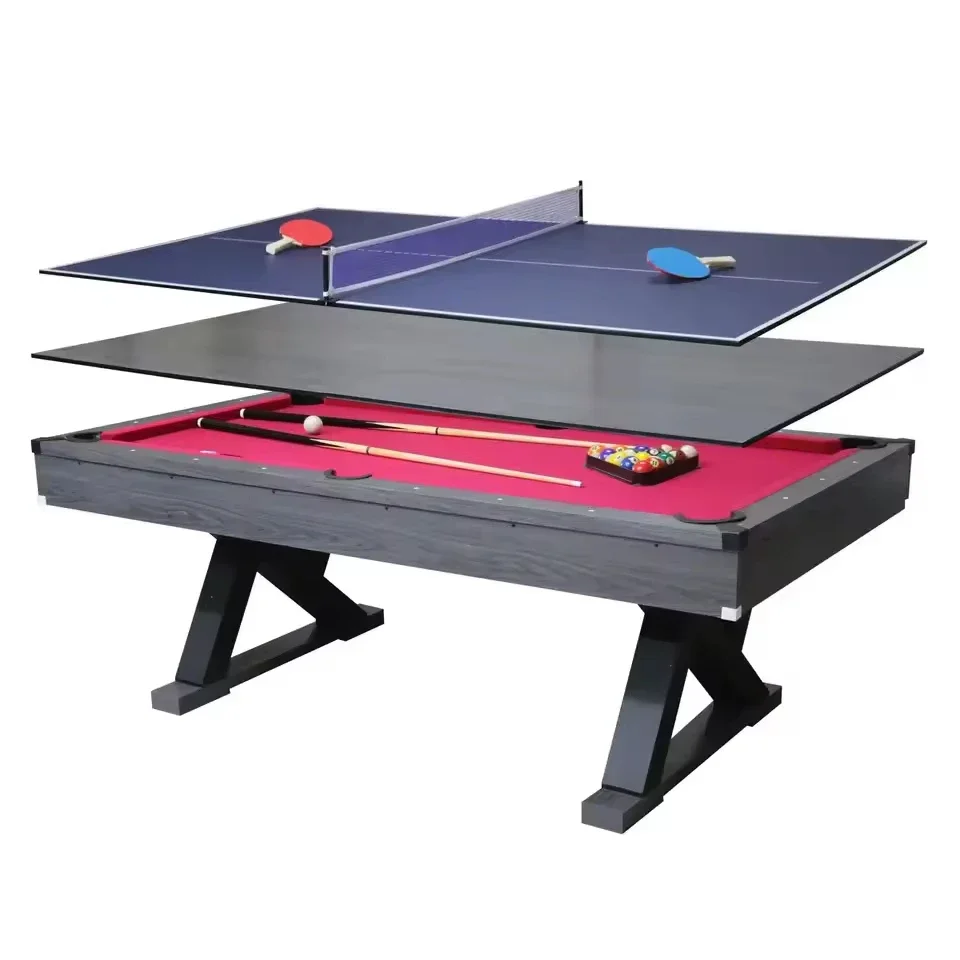 3 in 1 7FT Multi Functional Games Billiard Pool Table/Air Hockey Table/Soccer Football Game Table