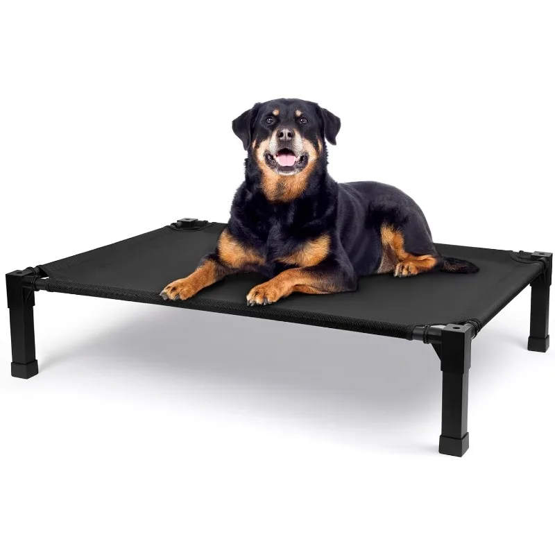 Cooling Elevated Dog Bed, Raised Dog Bed with Washable Breathable Mesh and Metal Frame, Portable Dog Cot Bed