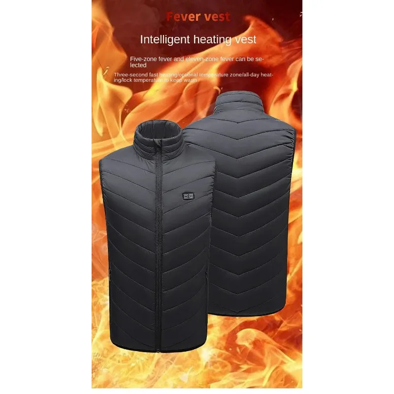 เสื้อแจ็คเก็ตทำความร้อน 11 โซน สำหรับฤดูหนาว สวมใส่สบาย คอตั้ง เหมาะสำหรับทำงานกลางแจ้ง เสื้อโค้ทอุ่นสำหรับผู้ชาย ควบคุมอุณหภูมิอัจฉริยะ พร้อมซิป