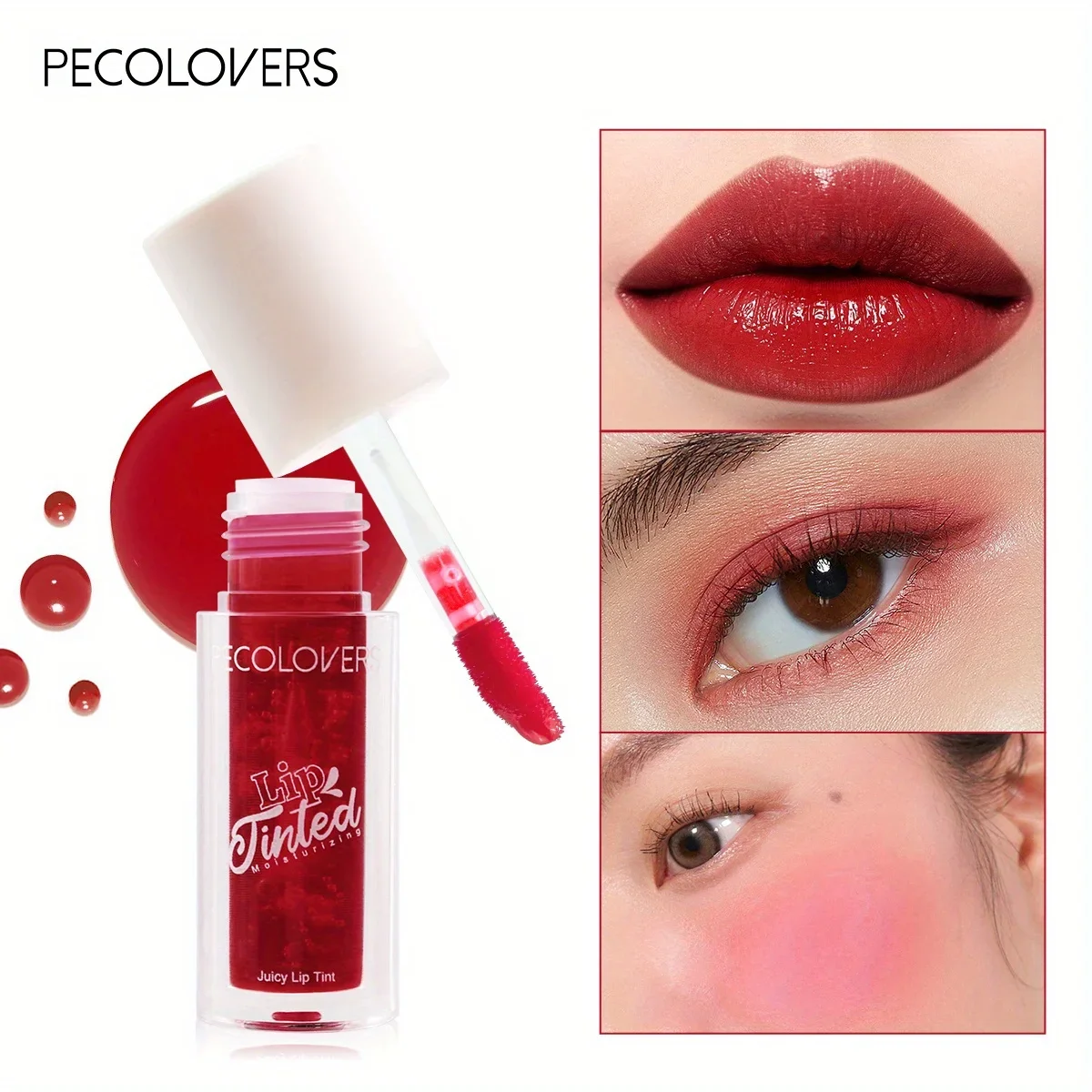 1szt Podwójnego zastosowania Lip Stain Cheeks Liquid Blusher Watery Moisturizing Lip Liquid Lipstick For Eyes Face And Lip Makeup Cosmetics