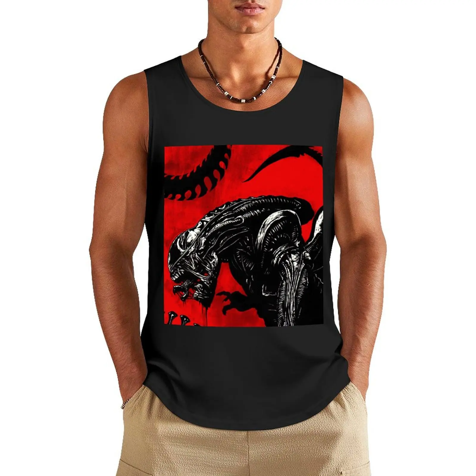 

Slobbering Space Slasher Tank Top sleeveless vests gym t shirt men Short sleeve t shirt