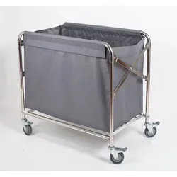 Carro plegable para clasificación de ropa sucia, acero inoxidable, ruedas universales silenciosas, para uso doméstico y en hotel