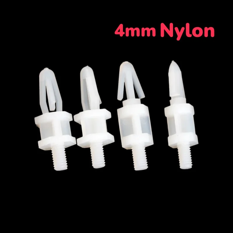 4mm Hole Nylon Single-head Hex Hexagonal Push-type Pc Board Spacer, Plastic Standoff For Circuit Boards