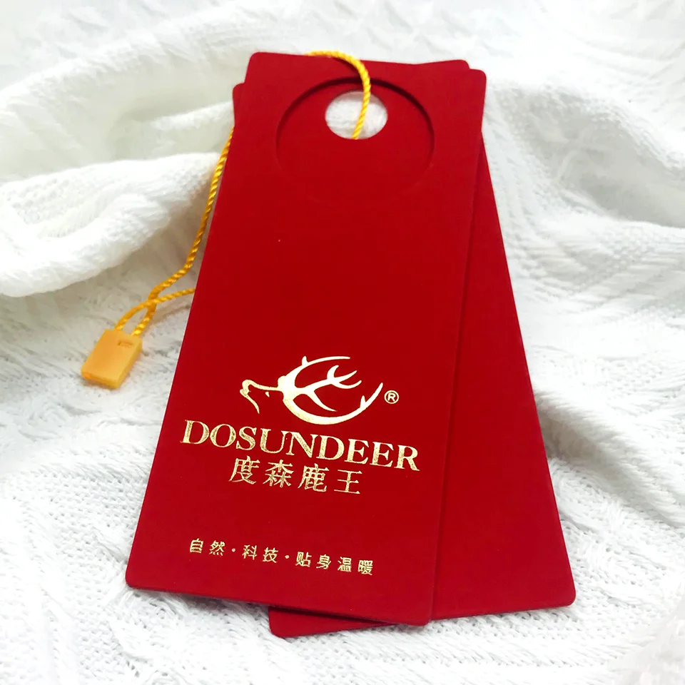 

Wholesale Printing Paper Clothing Tags Design Swing Tags for Garment Customized LOGO Embossed Hot Stamping Thick Paper