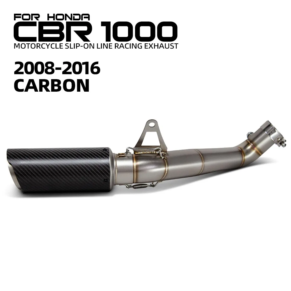 

Motorcycle Exhaust For Honda CBR1000RR CBR1000 RR 08-16 years Racing Slip on Line Adapter Middle Pipe Connect Carbon Muffler kit